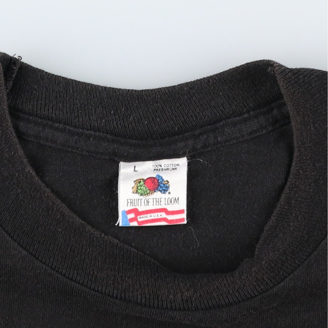 90'S Fruit of the Loom Dragon Pattern Print T-Shirt, Made in USA, Men's Size L (approx.), Vintage cotton black type Vintage Second Hand