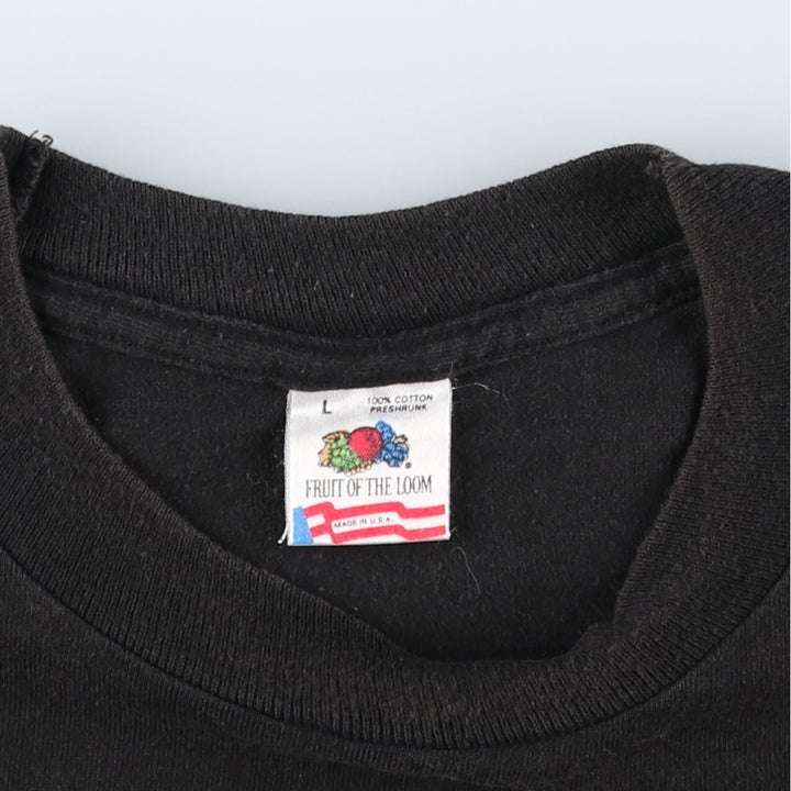 90'S Fruit of the Loom Dragon Pattern Print T-Shirt, Made in USA, Men's Size L (approx.), Vintage cotton black type Vintage Second Hand