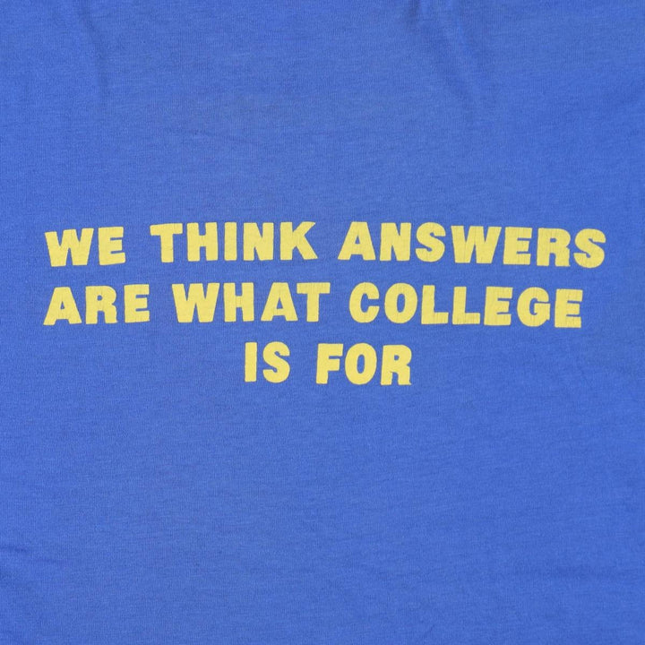 80'S Hanes Fifty-Fifty Blue Tag Message Print T-Shirt, Made in USA, Men's Size L (approx.), Vintage cotton blue type Vintage Second Hand