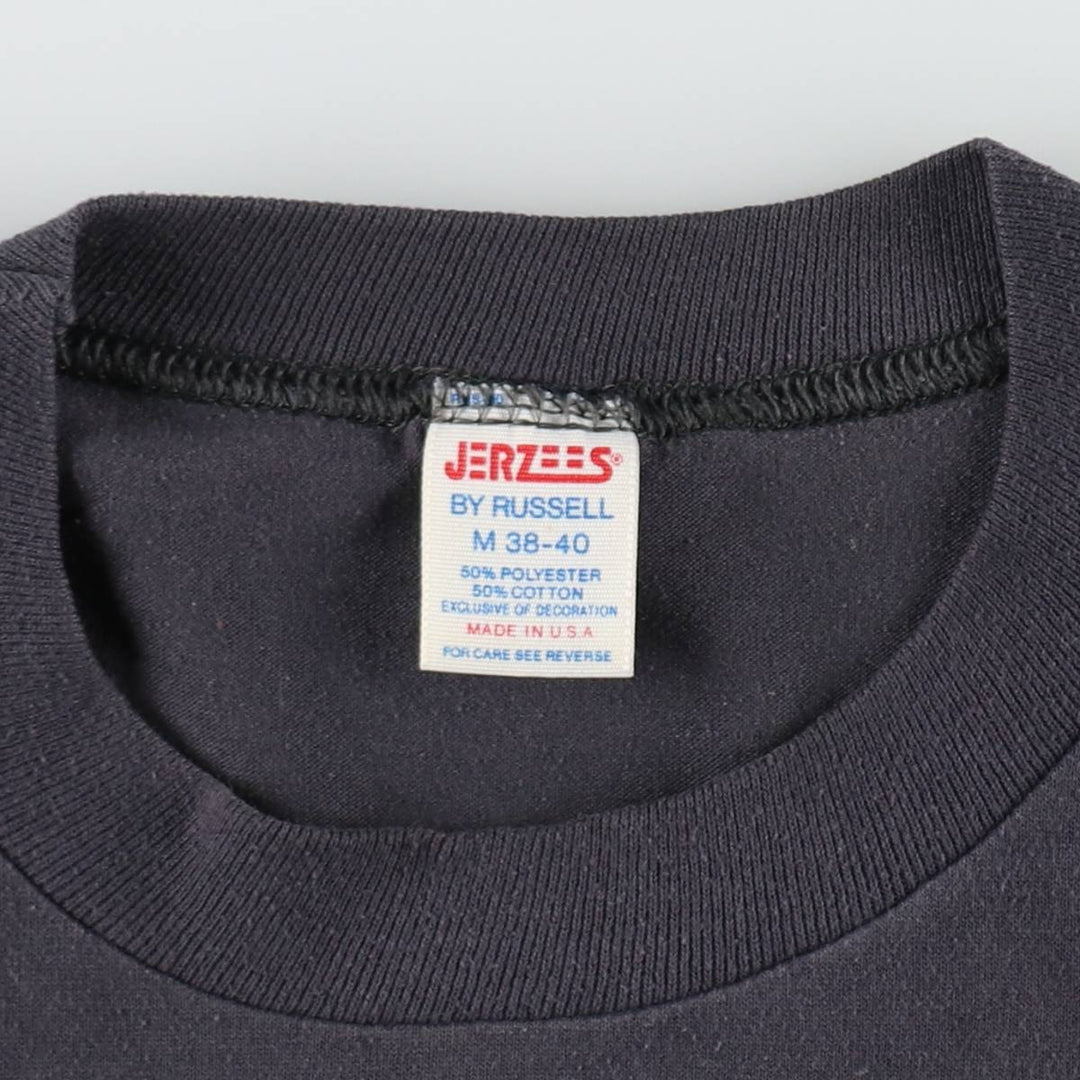 70s-80'S Jerzees Print T-Shirt, Made in USA, Men's Size M (approx.), Vintage cotton Charcoal Vintage Second Hand