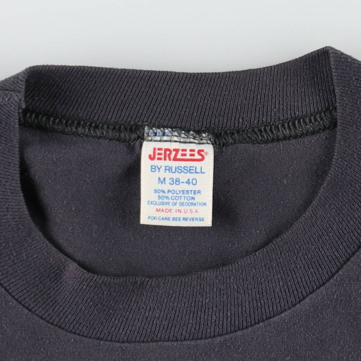 70s-80'S Jerzees Print T-Shirt, Made in USA, Men's Size M (approx.), Vintage cotton Charcoal Vintage Second Hand