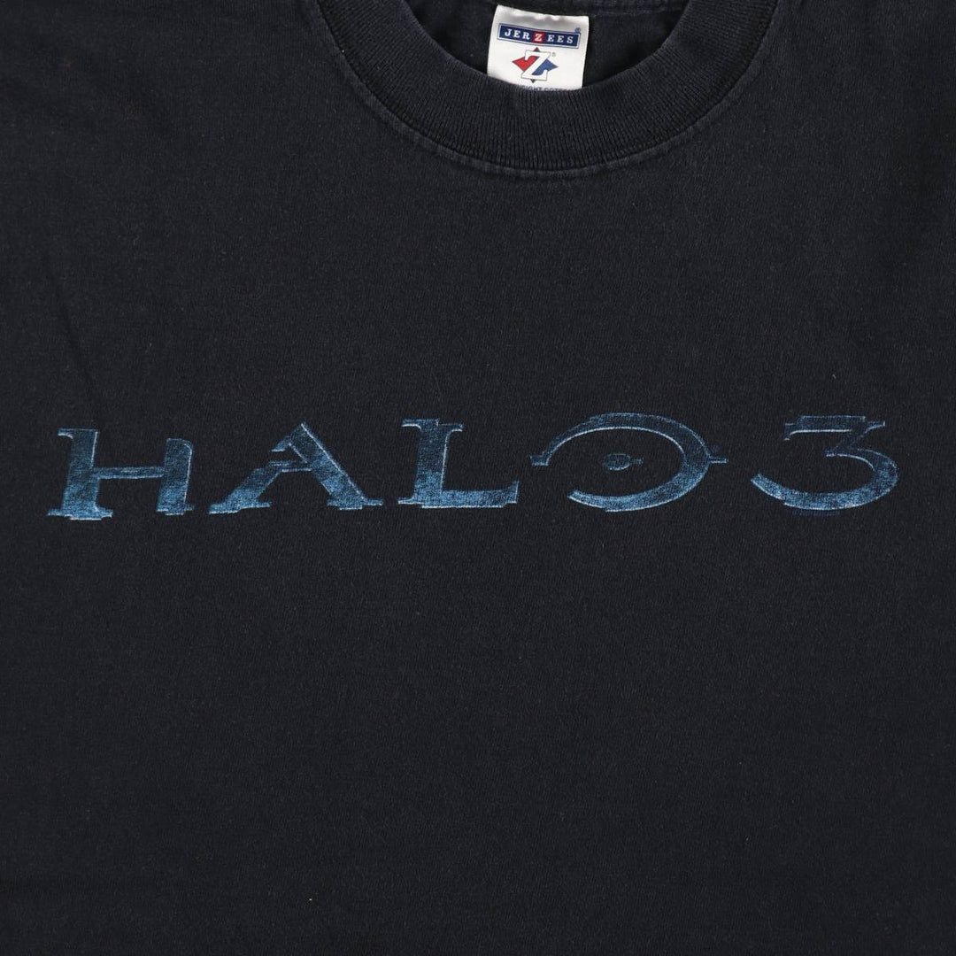 90s-00'S Jerzees HALO 3 Advertising T-shirt, Men's Size M (approx.) cotton black type Vintage Second Hand