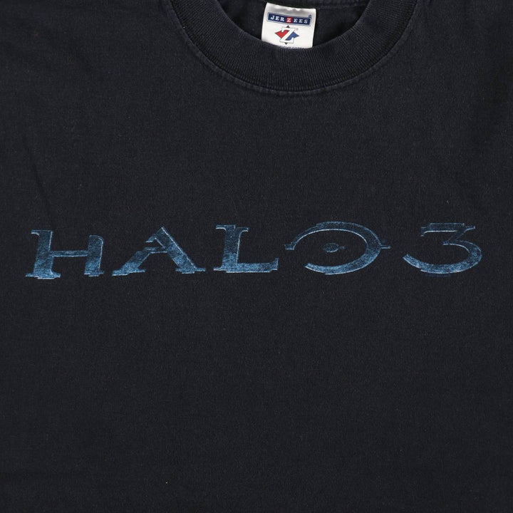 90s-00'S Jerzees HALO 3 Advertising T-shirt, Men's Size M (approx.) cotton black type Vintage Second Hand