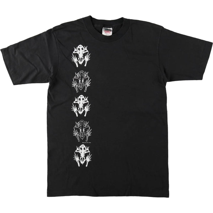 80'S ONEITA Print T-Shirt, Made in USA, Men's Size L (Equivalent), Vintage cotton black type Vintage Second Hand