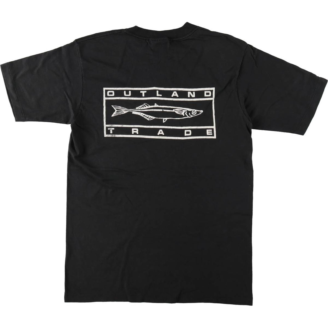 80'S ONEITA Print T-Shirt, Made in USA, Men's Size L (Equivalent), Vintage cotton black type Vintage Second Hand