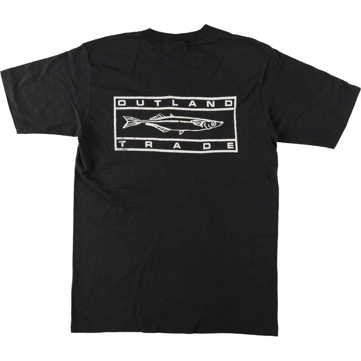 80'S ONEITA Print T-Shirt, Made in USA, Men's Size L (Equivalent), Vintage cotton black type Vintage Second Hand