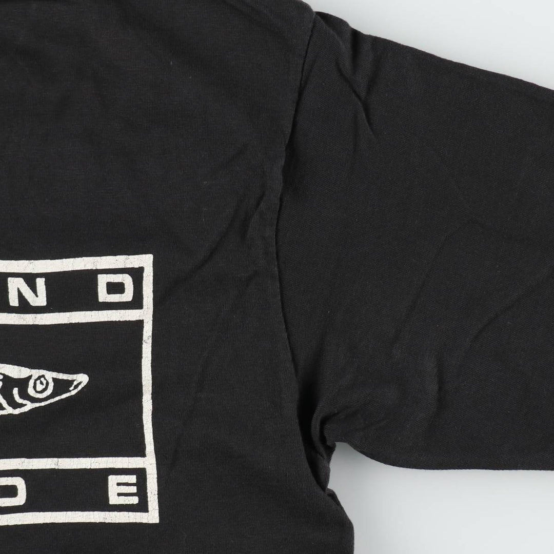 80'S ONEITA Print T-Shirt, Made in USA, Men's Size L (Equivalent), Vintage cotton black type Vintage Second Hand