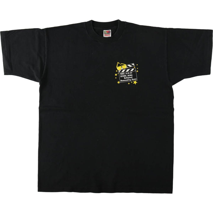 ~2000'S Fruit of the Loom Heavy Cotton Print T-Shirt, Men's XL equivalent. cotton black type Vintage Second Hand