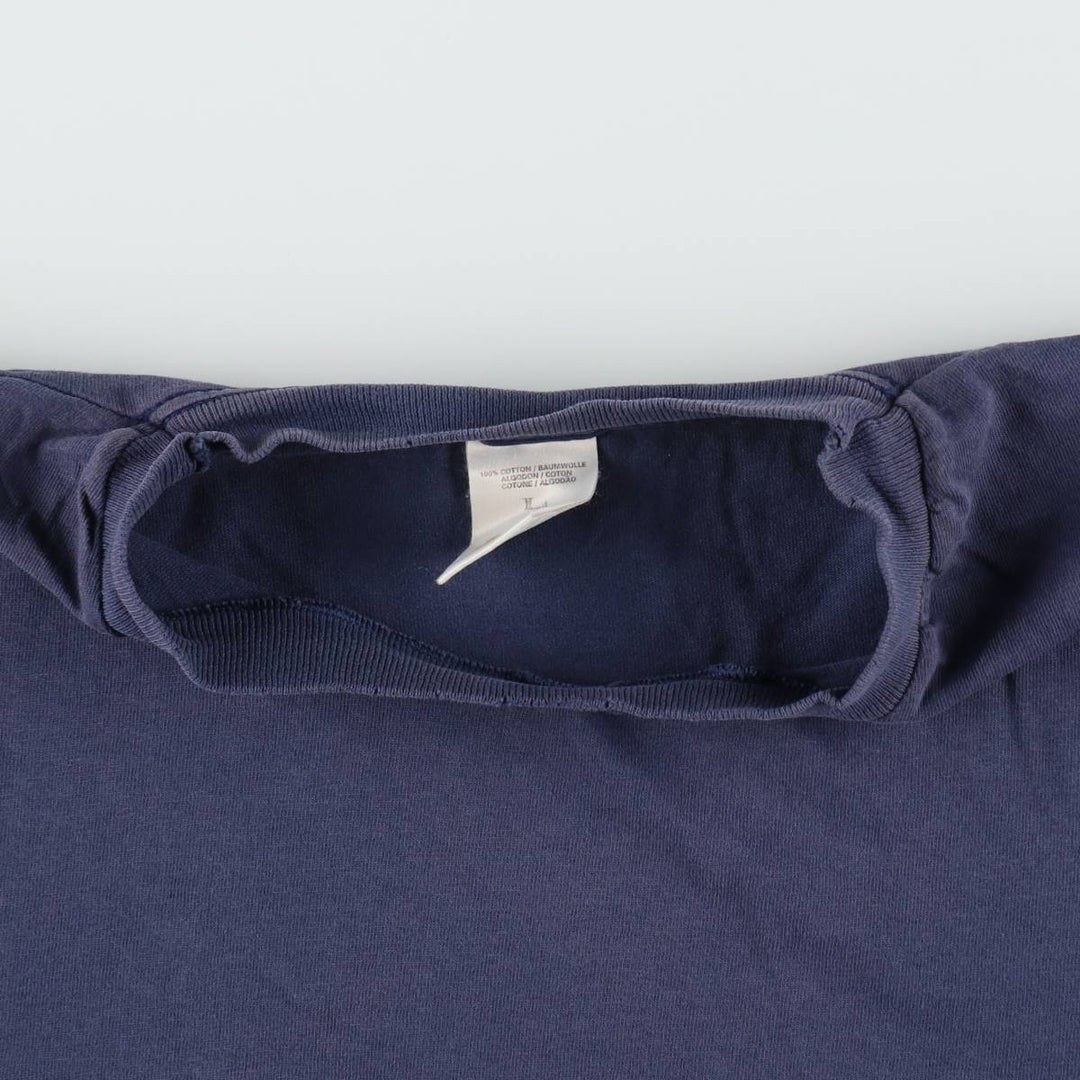 90'S Fruit of the Loom Short-Sleeve Logo T-Shirt, Men's Size L (Equivalent), Vintage cotton navy blue type Vintage Second Hand