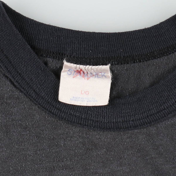 80s-90'S STARCHEK Print T-Shirt, Made in Canada, Men's Size L (approx.), Vintage cotton Charcoal Vintage Second Hand