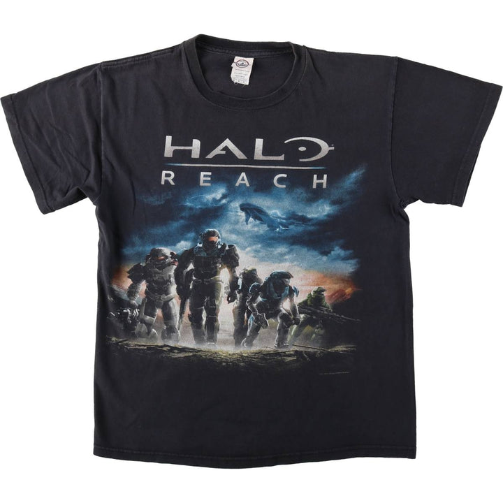 Delta PRO WEIGHT Printed T-Shirt, Men's Size M (equivalent) cotton Charcoal Vintage Second Hand
