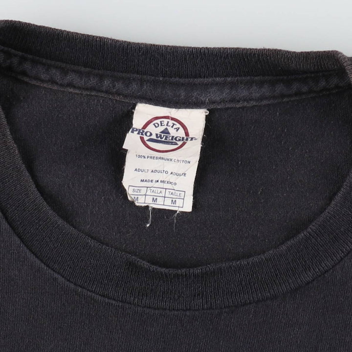 Delta PRO WEIGHT Printed T-Shirt, Men's Size M (equivalent) cotton Charcoal Vintage Second Hand