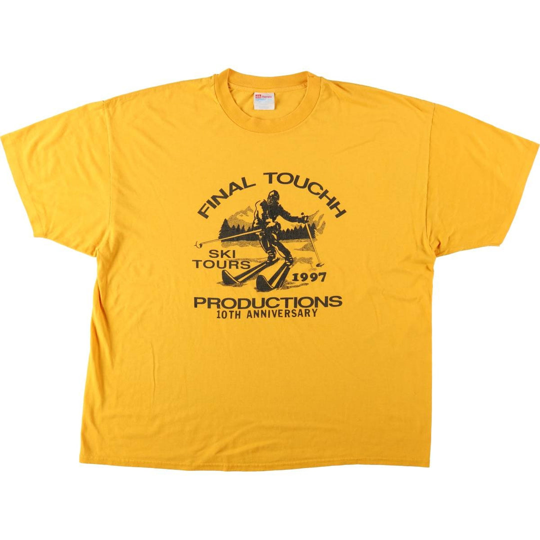 90'S Hanes HEAVYWEIGHT 50 cotton yellow type Vintage Second Hand