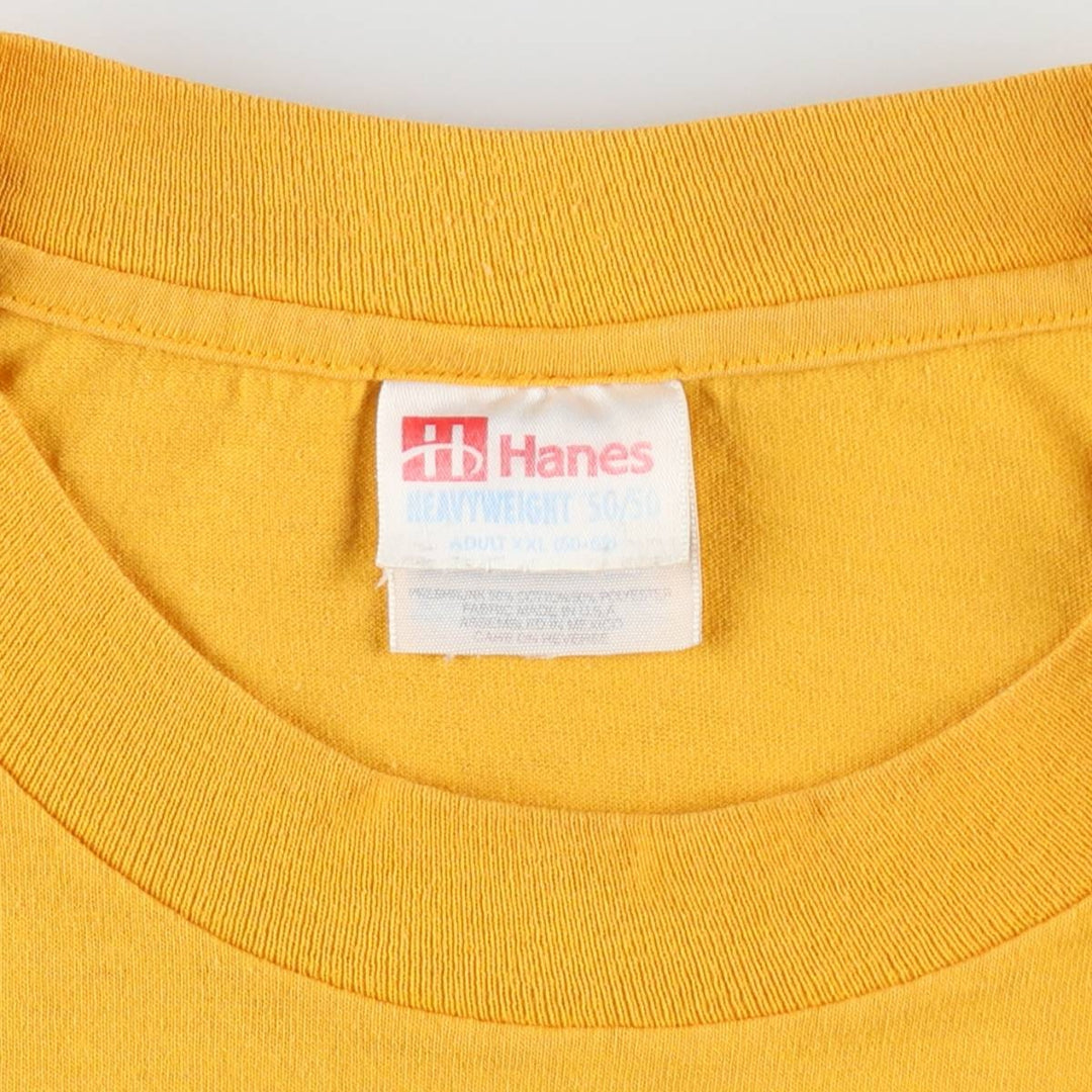 90'S Hanes HEAVYWEIGHT 50 cotton yellow type Vintage Second Hand