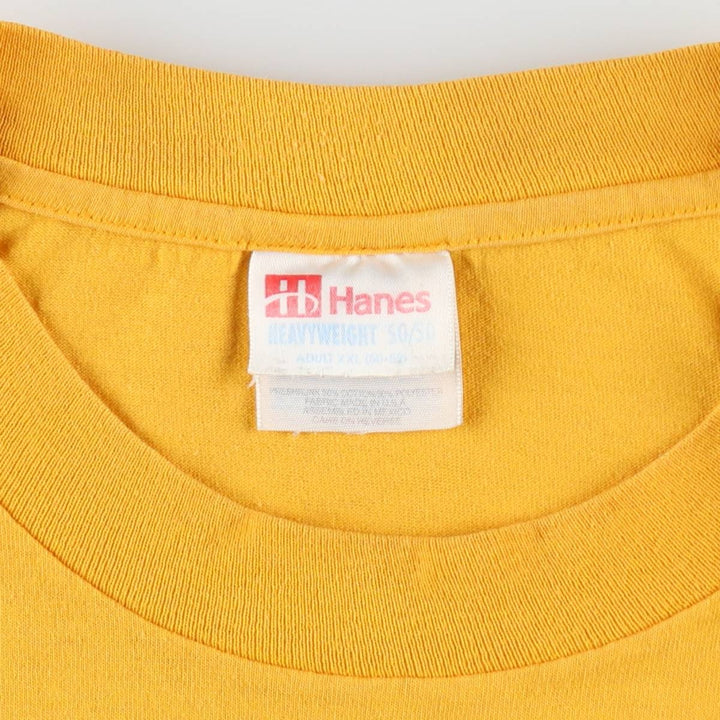 90'S Hanes HEAVYWEIGHT 50 cotton yellow type Vintage Second Hand