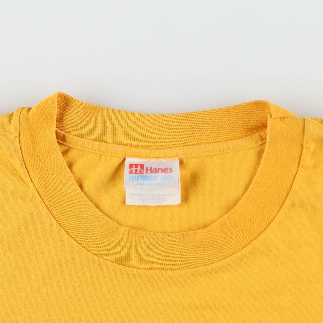 90'S Hanes HEAVYWEIGHT 50 cotton yellow type Vintage Second Hand