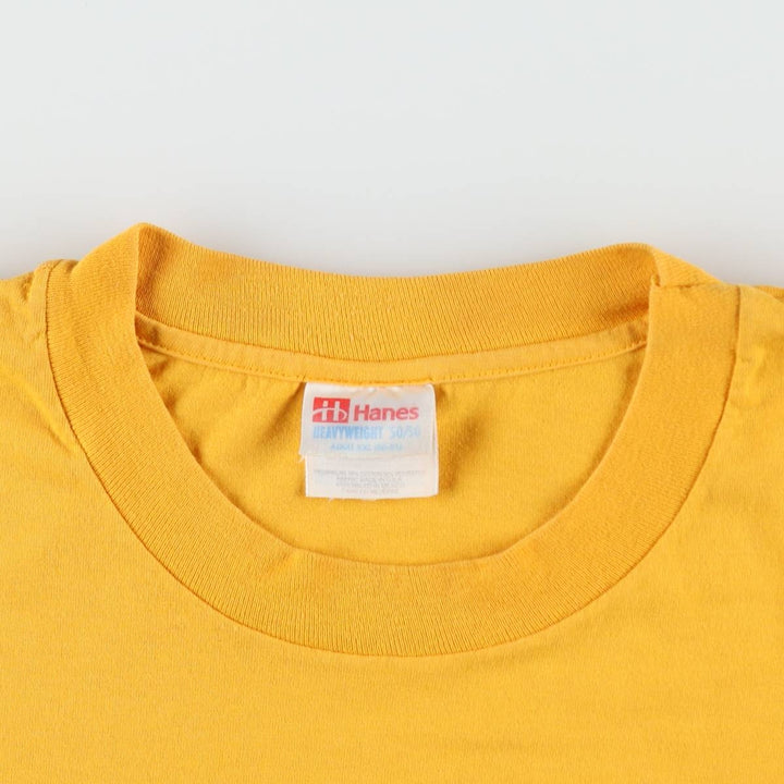 90'S Hanes HEAVYWEIGHT 50 cotton yellow type Vintage Second Hand