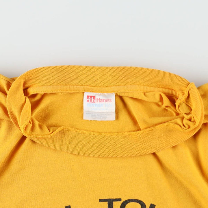 90'S Hanes HEAVYWEIGHT 50 cotton yellow type Vintage Second Hand