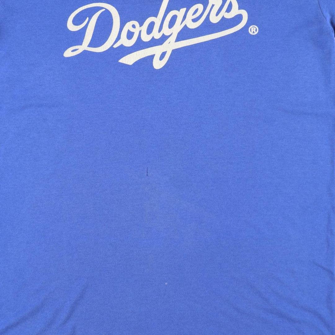 80'S Hanes Dodgers Bakersfield Dodgers sports print T-shirt, men's size L (approx.), vintage. cotton blue type Vintage Second Hand
