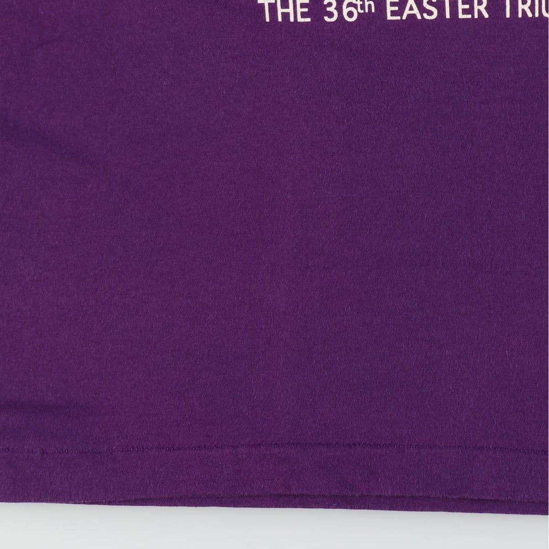 90'S Fruit of the Loom Easter Print T-Shirt, Made in USA, Men's XL equivalent, Vintage cotton purple type Vintage Second Hand