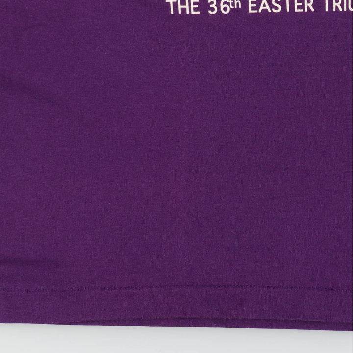 90'S Fruit of the Loom Easter Print T-Shirt, Made in USA, Men's XL equivalent, Vintage cotton purple type Vintage Second Hand