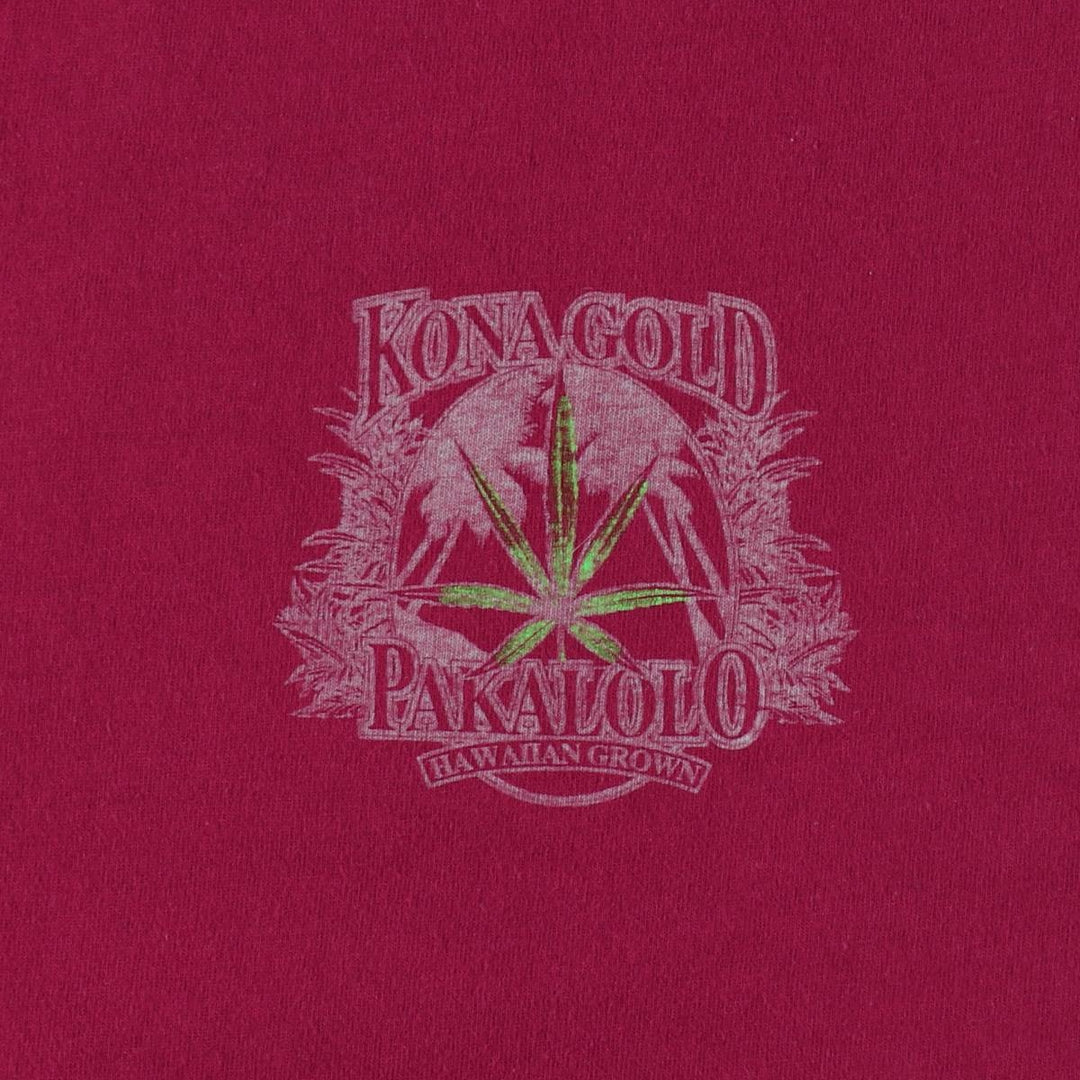 90s-00'S Hanes Heavyweight Printed T-Shirt, Men's Size XL (approx.) cotton burgundy type Vintage Second Hand