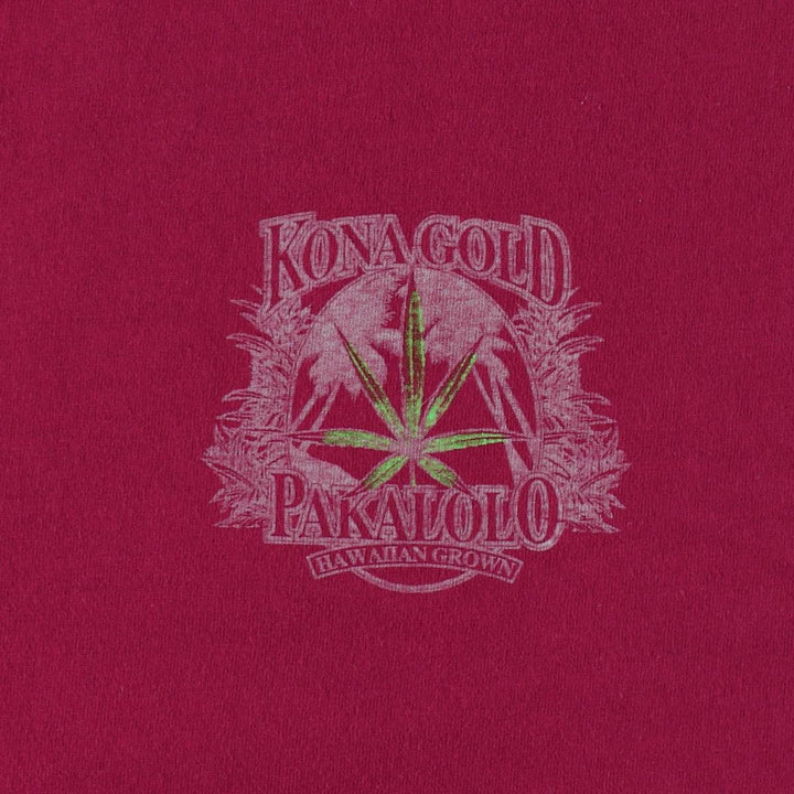90s-00'S Hanes Heavyweight Printed T-Shirt, Men's Size XL (approx.) cotton burgundy type Vintage Second Hand