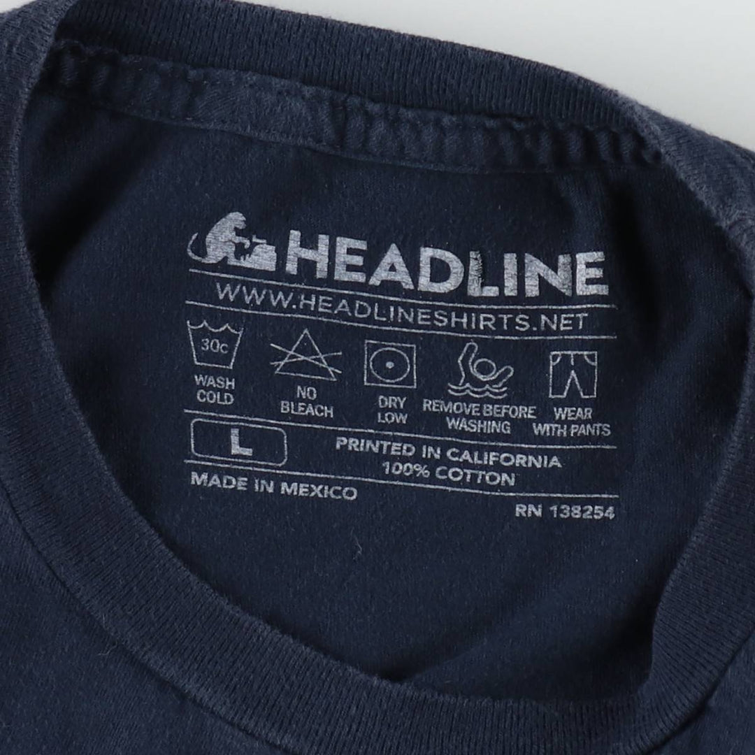 HEADLINE GALILEO GALILEI Galileo Galilei Great Figure T-shirt Men's L equivalent cotton navy blue type Vintage Second Hand