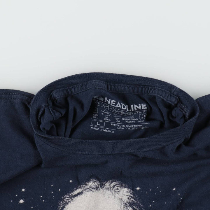 HEADLINE GALILEO GALILEI Galileo Galilei Great Figure T-shirt Men's L equivalent cotton navy blue type Vintage Second Hand