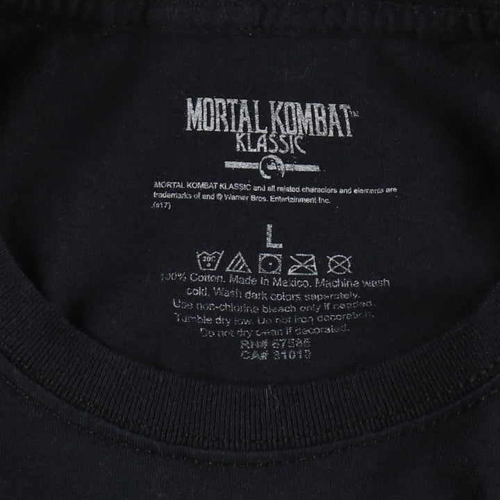 MORTAL KOMBAT game print T-shirt, men's size L (approx.) cotton black type Vintage Second Hand