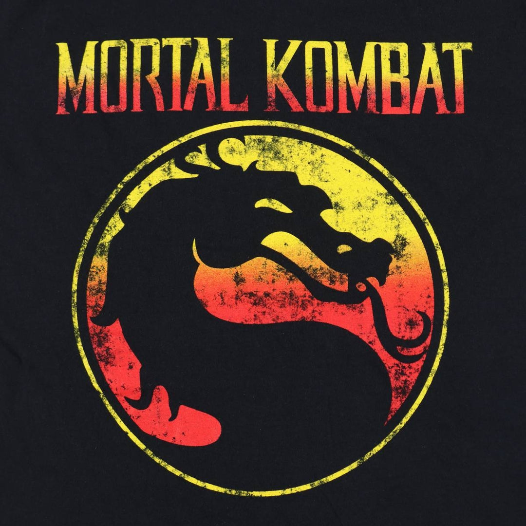 MORTAL KOMBAT game print T-shirt, men's size L (approx.) cotton black type Vintage Second Hand