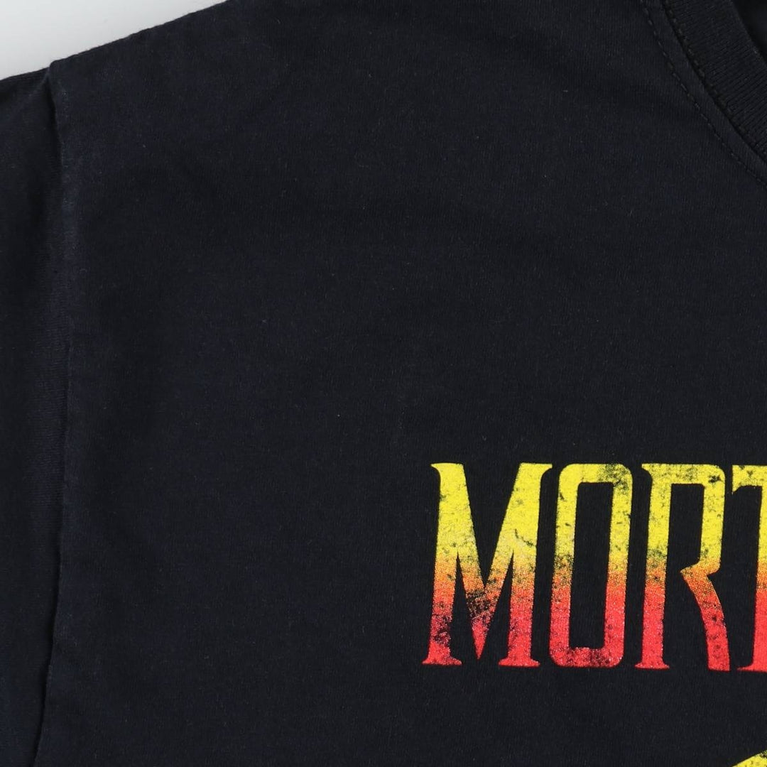 MORTAL KOMBAT game print T-shirt, men's size L (approx.) cotton black type Vintage Second Hand