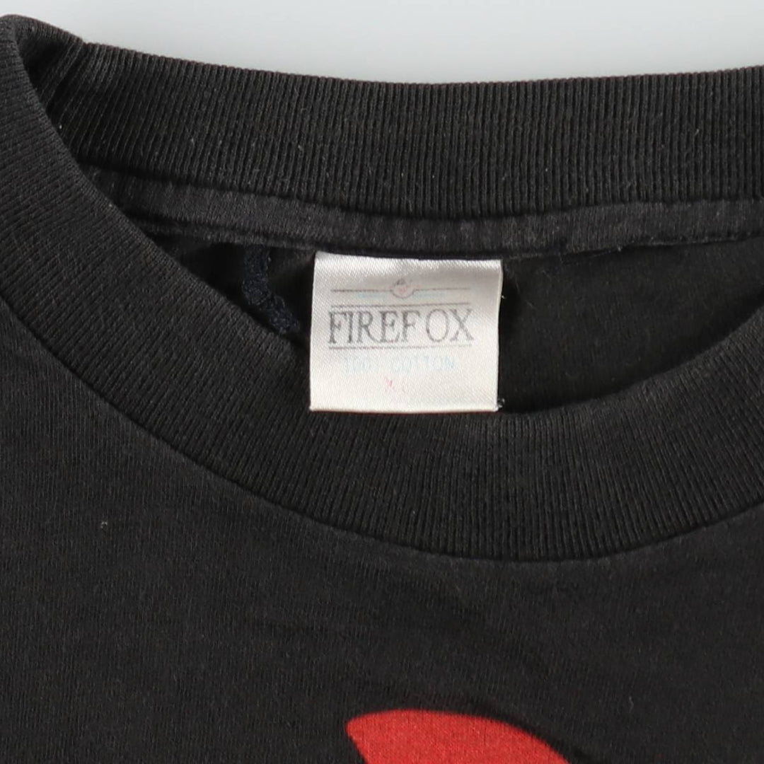 90'S FIREFOX Print T-Shirt, Men's XL equivalent, Vintage cotton black type Vintage Second Hand