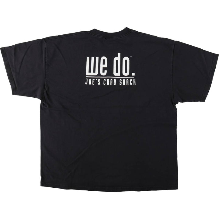 JOE'S STUFF parody print T-shirt, men's size XL. cotton black type Vintage Second Hand