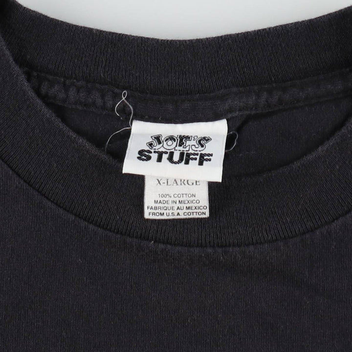JOE'S STUFF parody print T-shirt, men's size XL. cotton black type Vintage Second Hand