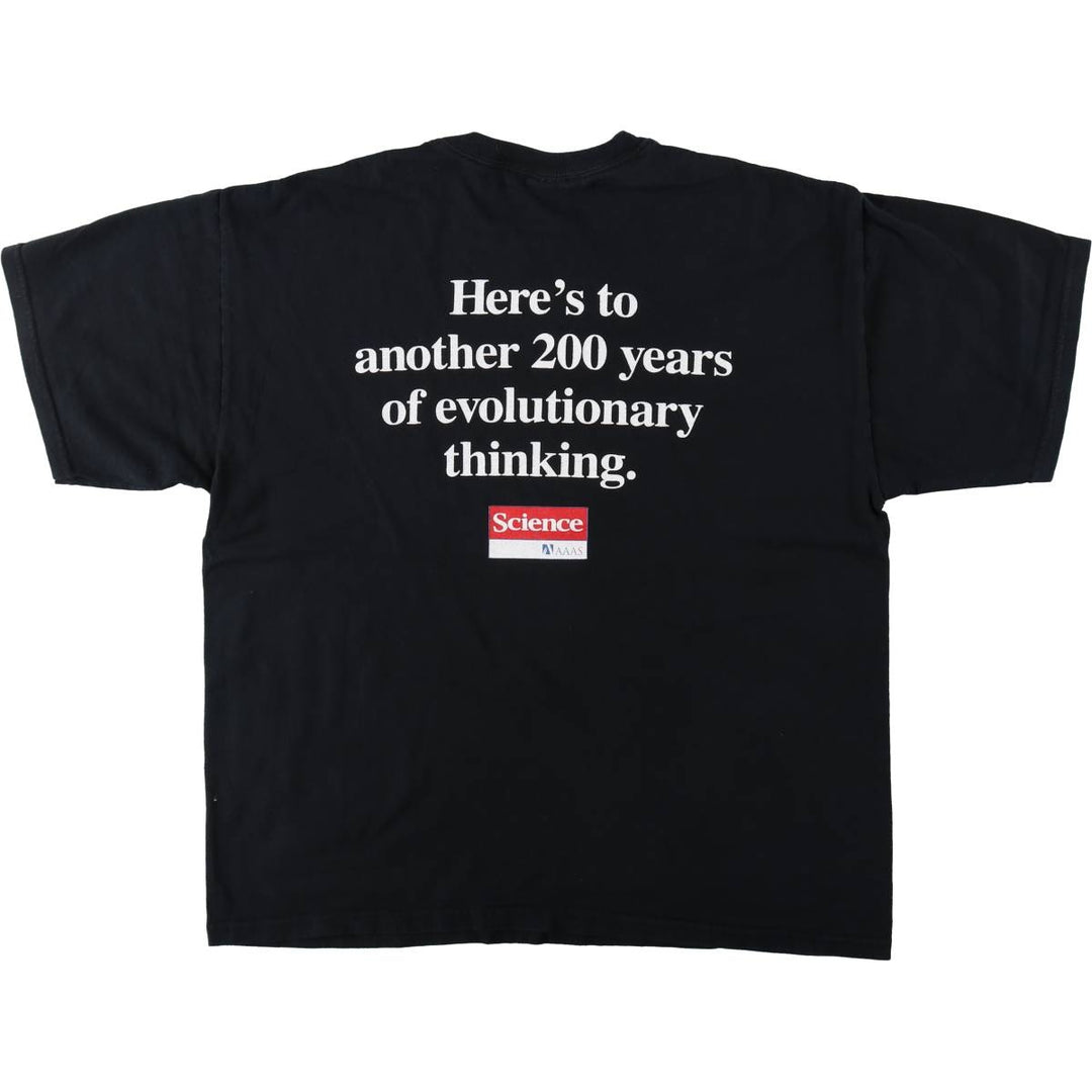 Gildan Charles Darwin Parody T-Shirt, Men's Size XL (approx.) cotton black type Vintage Second Hand