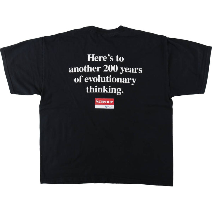 Gildan Charles Darwin Parody T-Shirt, Men's Size XL (approx.) cotton black type Vintage Second Hand