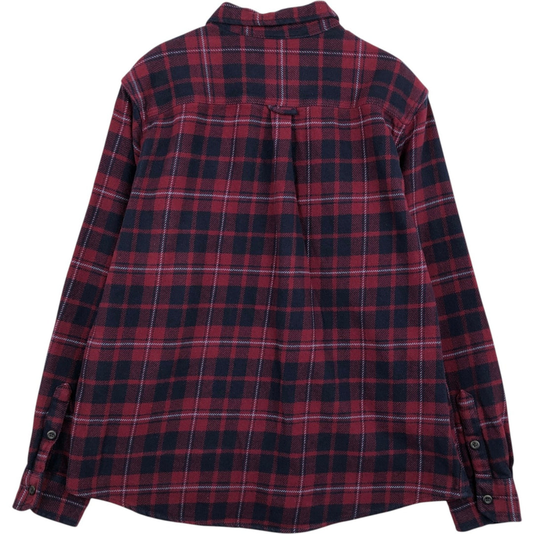 ORVIS Long Sleeve Flannel Check Shirt, Men's XL Size cotton red type Vintage Second Hand