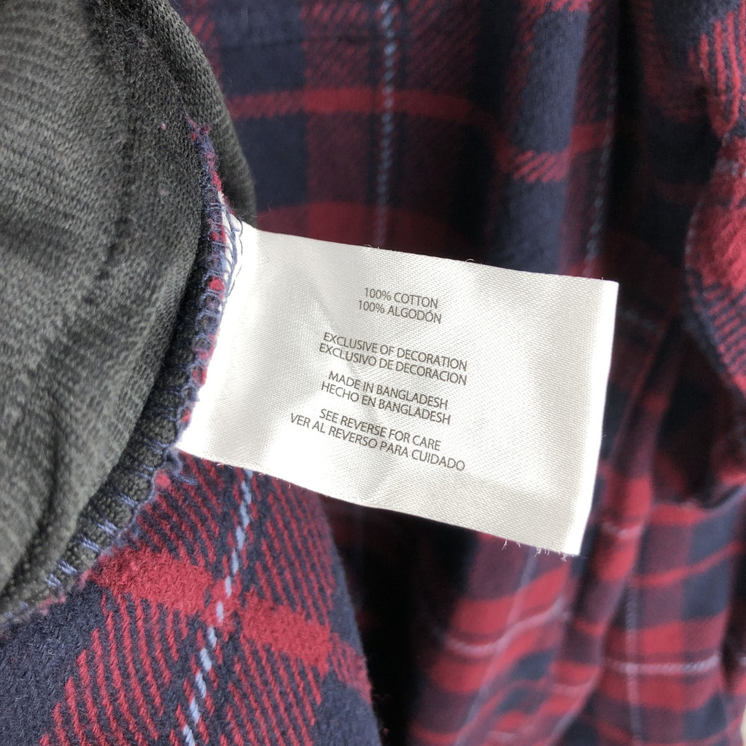 ORVIS Long Sleeve Flannel Check Shirt, Men's XL Size cotton red type Vintage Second Hand