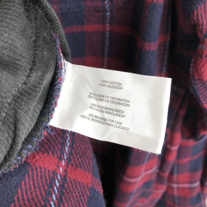 ORVIS Long Sleeve Flannel Check Shirt, Men's XL Size cotton red type Vintage Second Hand