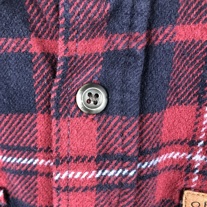 ORVIS Long Sleeve Flannel Check Shirt, Men's XL Size cotton red type Vintage Second Hand