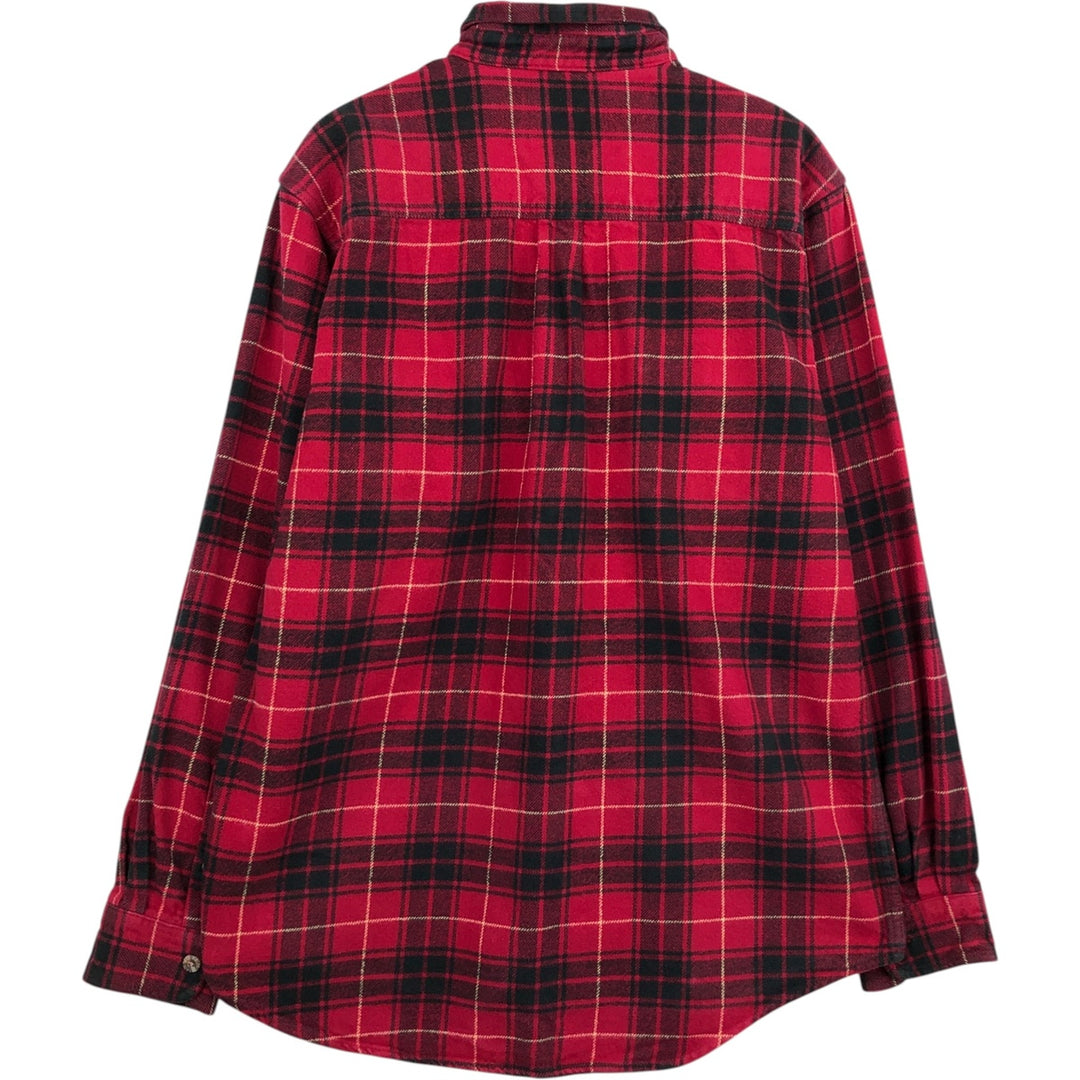 FIELD and STREAM Long Sleeve Flannel Check Shirt, Men's Size L cotton red type Vintage Second Hand