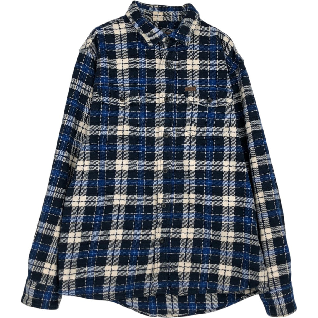 ORVIS Long Sleeve Heavy Flannel Check Shirt, Men's Size M cotton blue type Vintage Second Hand