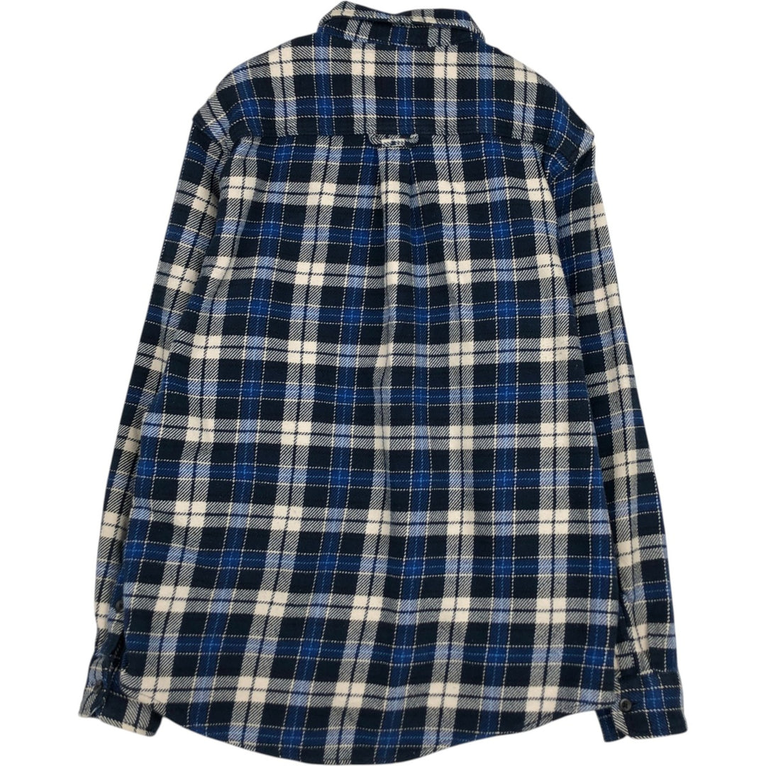 ORVIS Long Sleeve Heavy Flannel Check Shirt, Men's Size M cotton blue type Vintage Second Hand