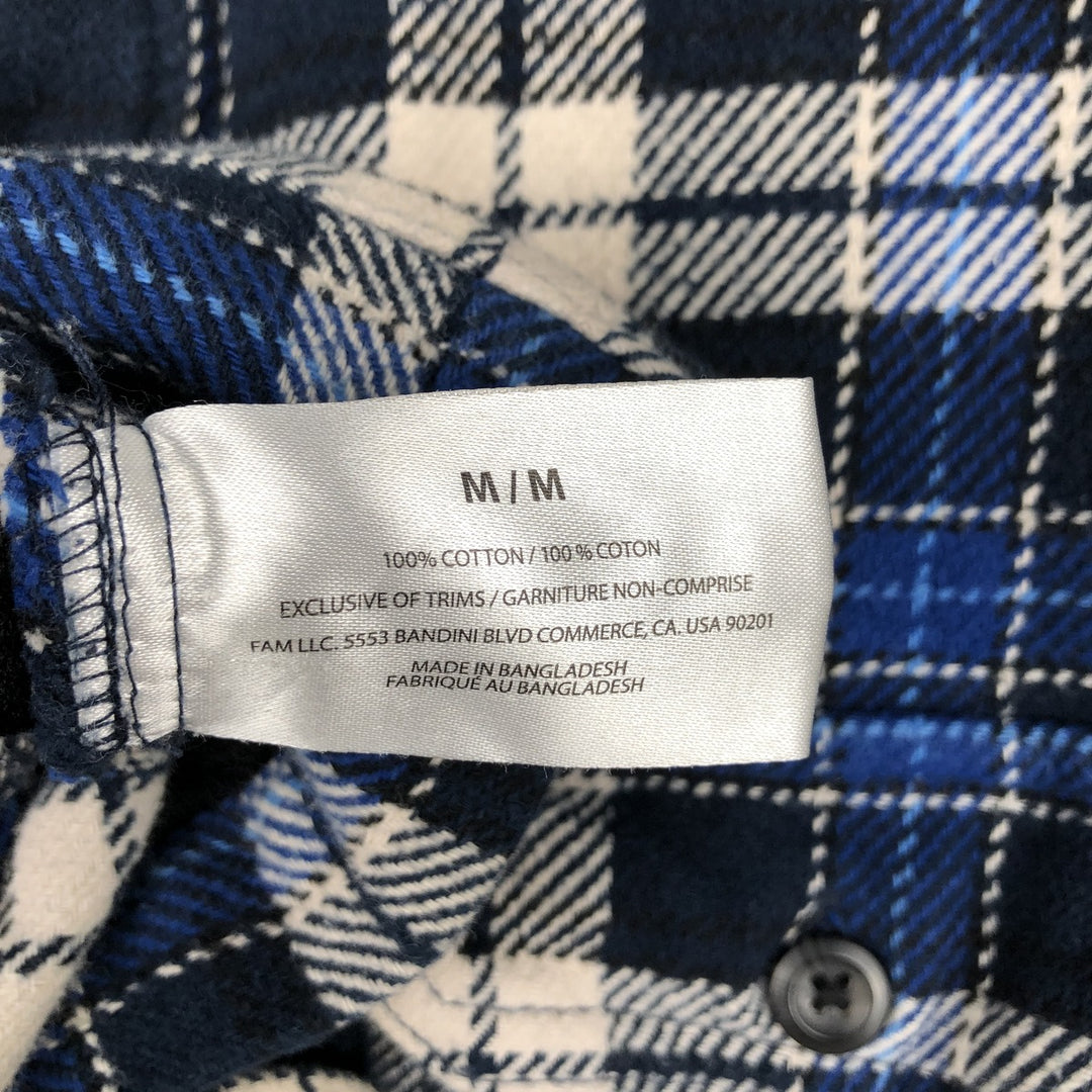ORVIS Long Sleeve Heavy Flannel Check Shirt, Men's Size M cotton blue type Vintage Second Hand