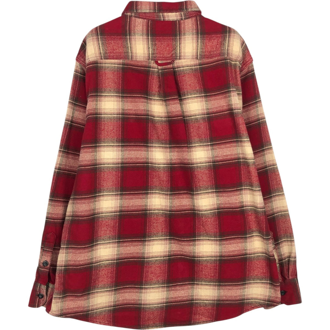 ORVIS Ombre Check Long Sleeve Flannel Check Shirt, Men's XL cotton red type Vintage Second Hand