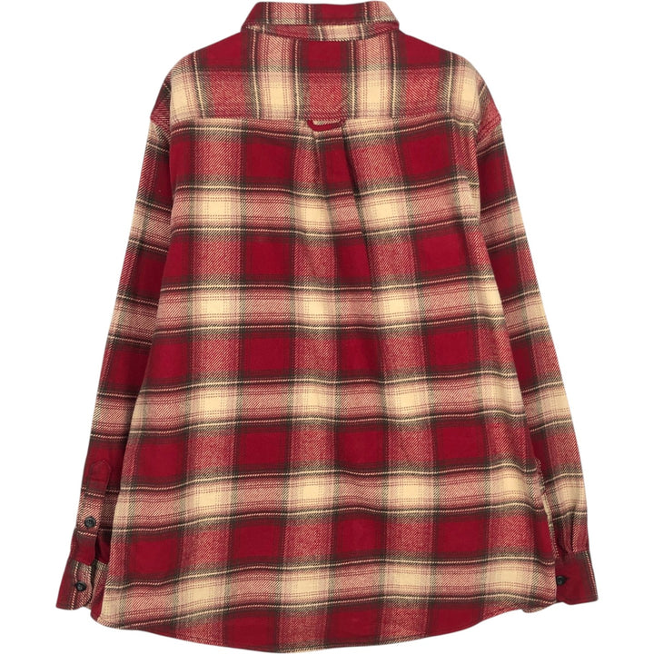 ORVIS Ombre Check Long Sleeve Flannel Check Shirt, Men's XL cotton red type Vintage Second Hand