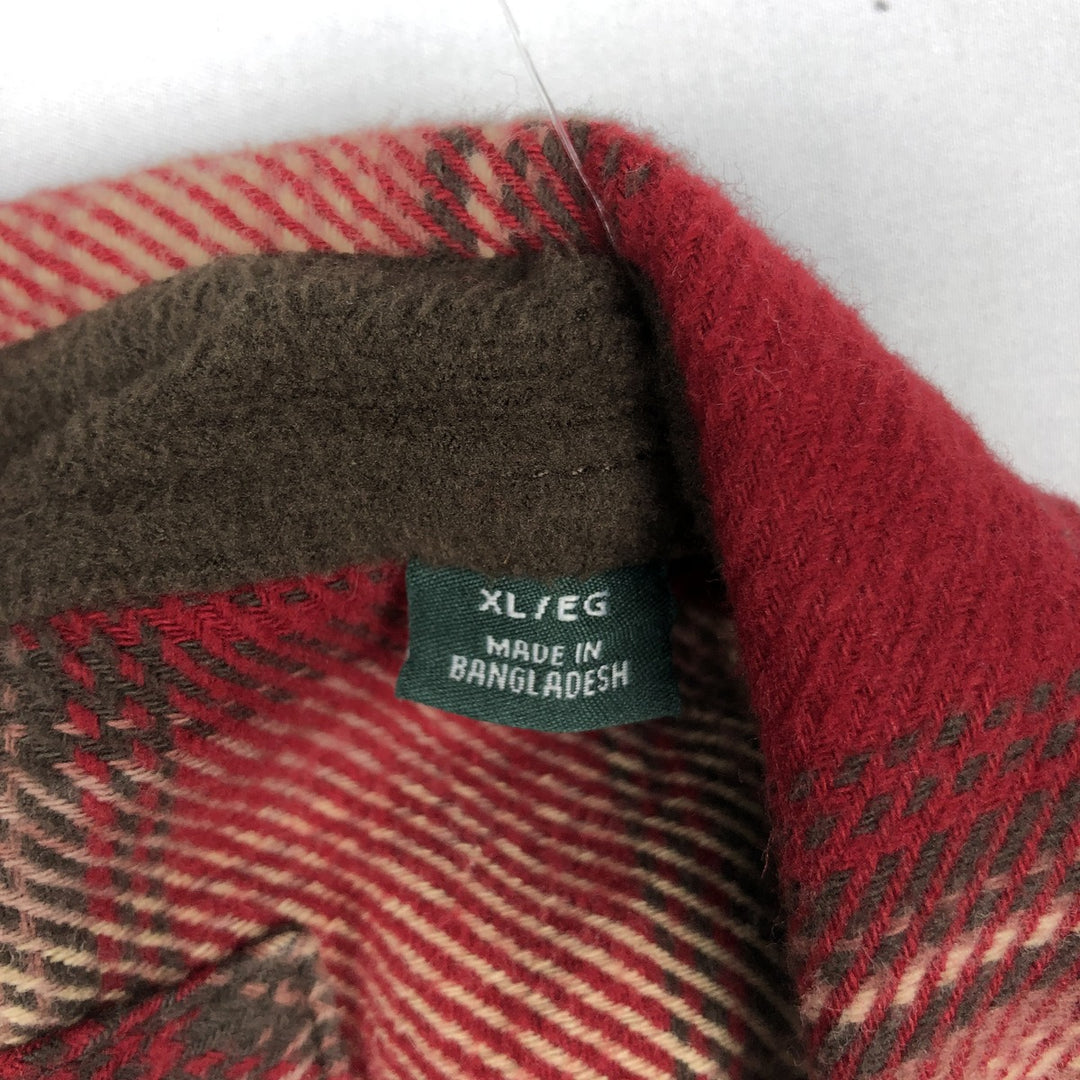 ORVIS Ombre Check Long Sleeve Flannel Check Shirt, Men's XL cotton red type Vintage Second Hand