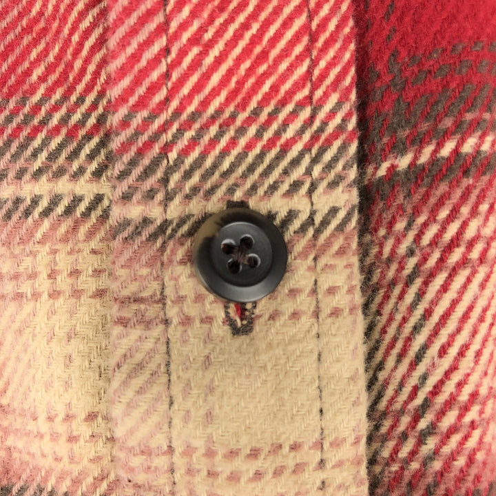 ORVIS Ombre Check Long Sleeve Flannel Check Shirt, Men's XL cotton red type Vintage Second Hand