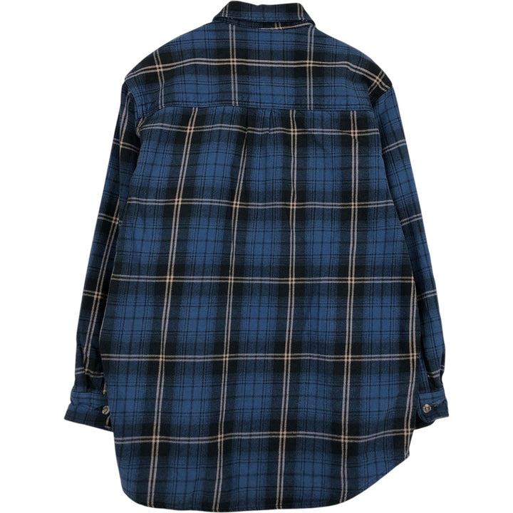 FIELD&STREAM Long-Sleeve Heavy Flannel Check Shirt, Men's Size M (approx.) cotton blue type Vintage Second Hand